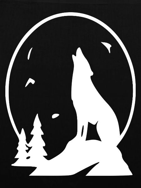 Wolf Night Moon Silhouette