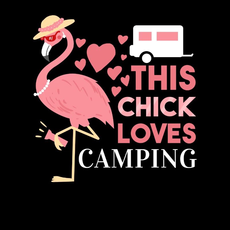 Drôle de camping flamant rose Ce poussin aime le camping