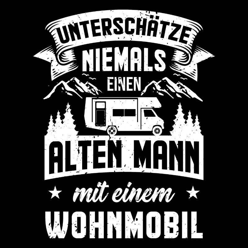 ALTER MANN MIT EINEM WOHNMOBIL