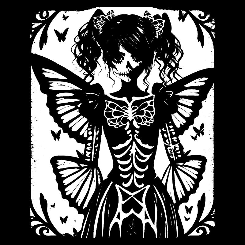 Fairycore Ästhetik Skelett Fee Goth Gothic G