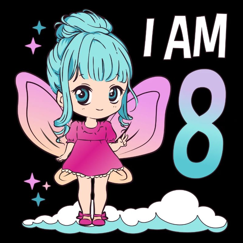 8. Geburtstag Fee Mädchen 8 Jahre alt Kawaii