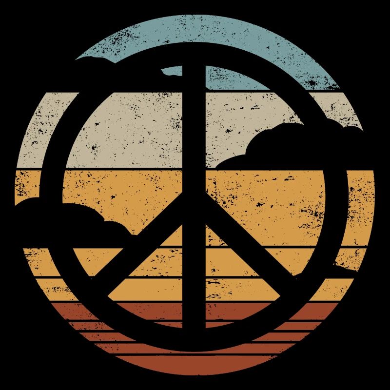 Friedenszeichen Retro Design Peace Zeichen