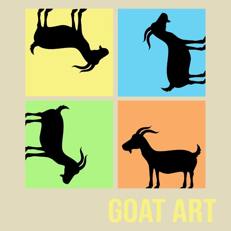 Goat popart Goat pulling posture "goat-art"