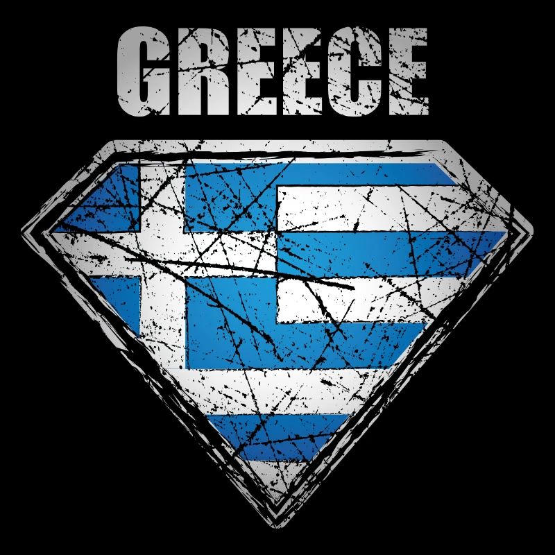 Grèce Super-héros Drapeau Symbole grec