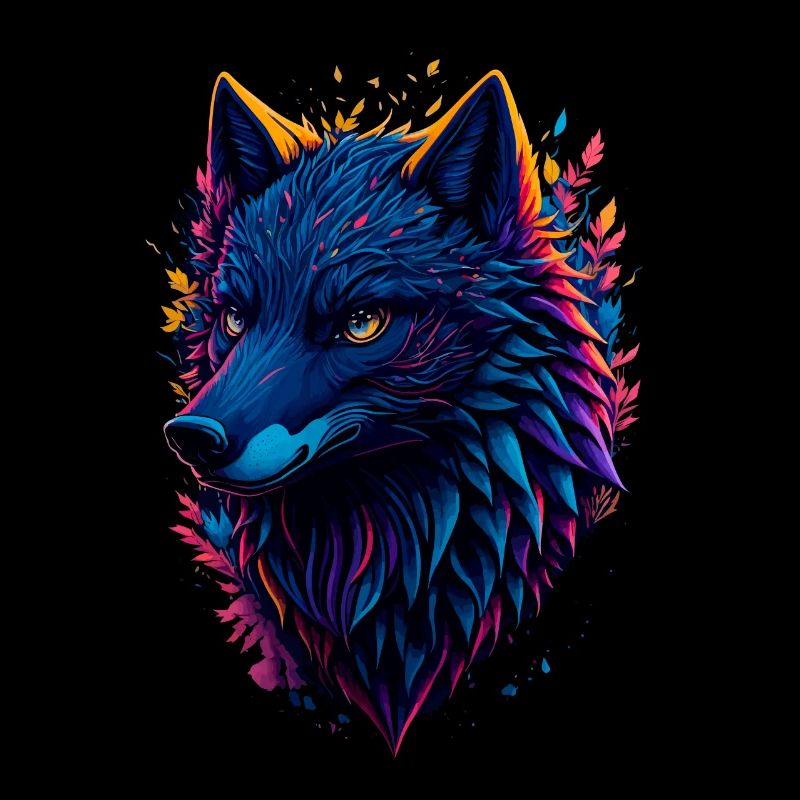 bunter abstrakter Wolf