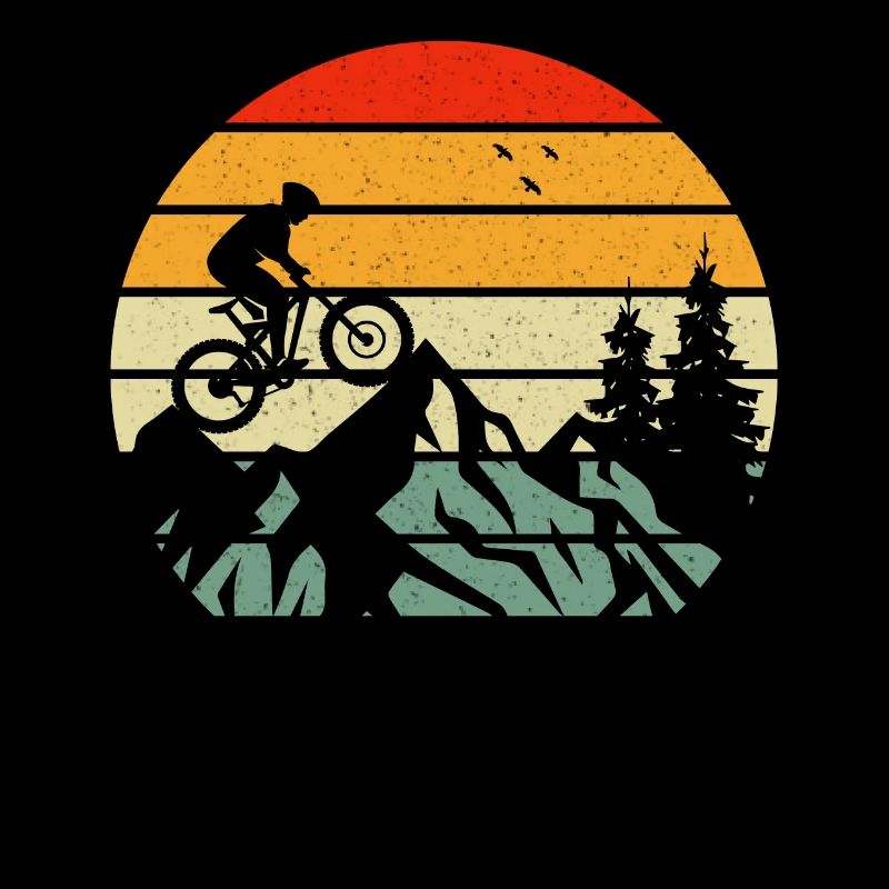 Coucher De Soleil Vintage Idée Cadeau Vtt