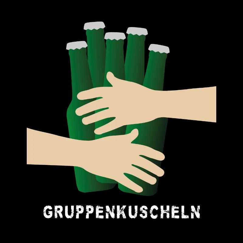 Gruppenkuscheln mit Flaschenbier