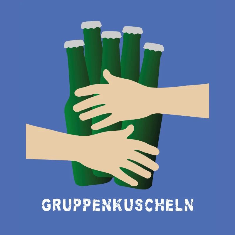 Gruppenkuscheln mit Flaschenbier