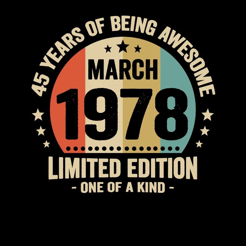 Anniversaire Vintage Idée Cadeau Mars 45
