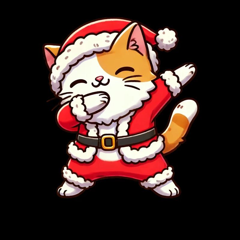 Chat de Noël Père Noël Drôle de chat