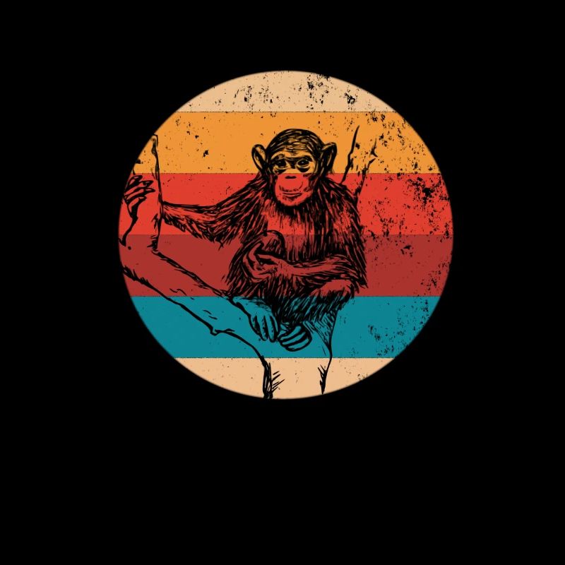 Silhouette de chimpanzé rétro amant chimpanzé
