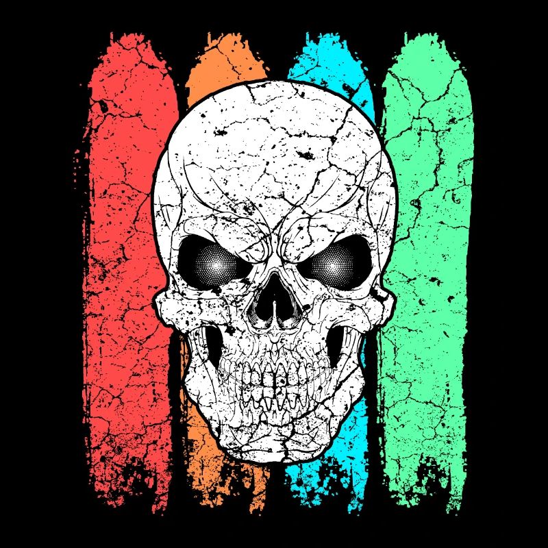 Skull colorful colored