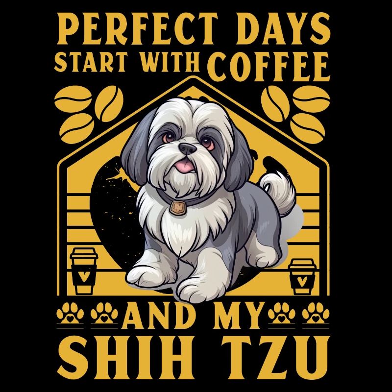 Les journées parfaites commencent avec le café et mon Shih Tzu