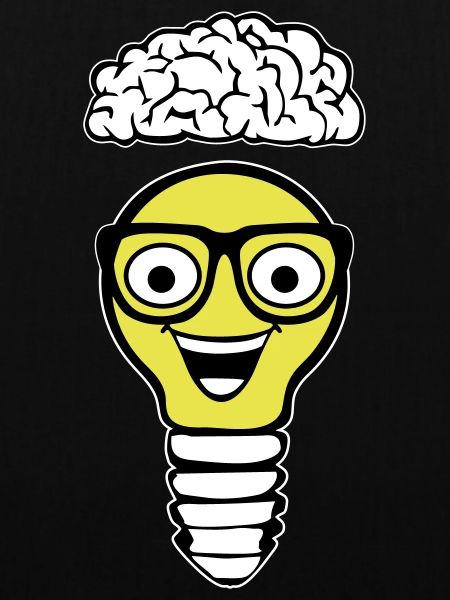 Nerd lightbulb and brain