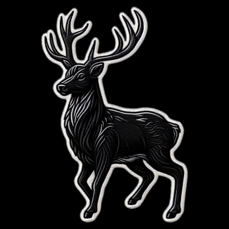 Schwarzer Hirsch Geweih Patchmotiv
