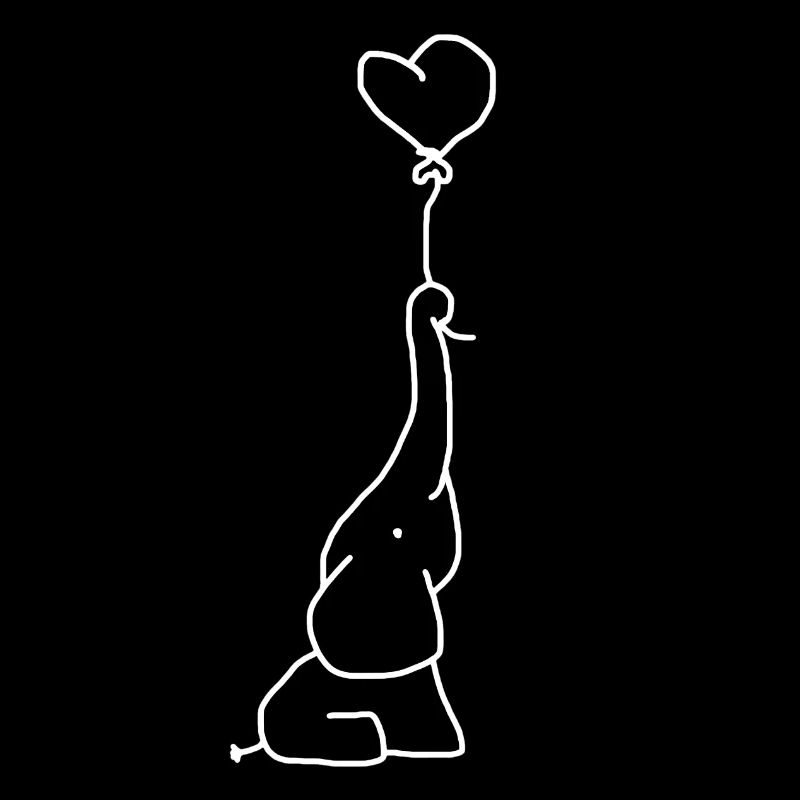 Elefant mit Herzluftballon