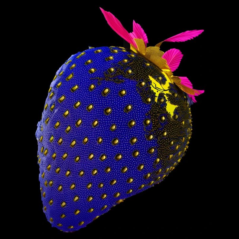 Erdbeere, technisch, Hightech, illustration