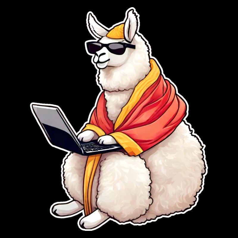 Drama Llama on Lap Top