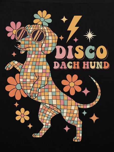 Techno Disco Dackel Discokugel Party Lustig