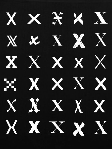 Typografie-Monogramm-X-Muster