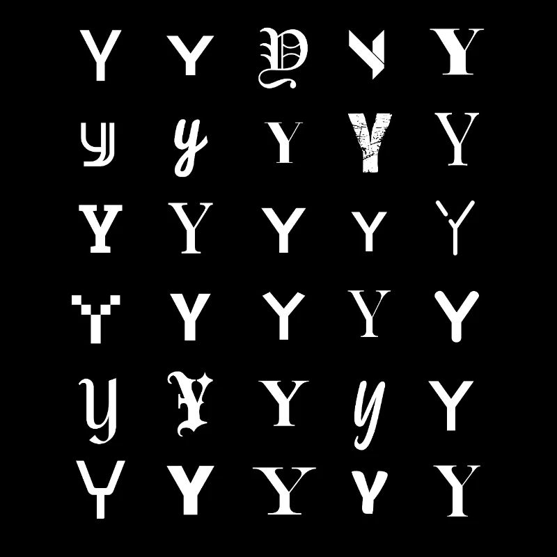 Typography Y monogram letter mosaic design