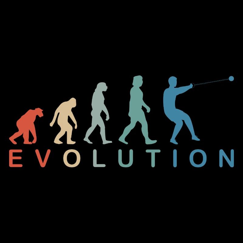 Hammerwerfen Hammerwurf Männer Evolution Retro