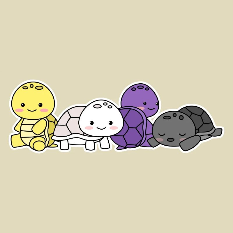 Non-binary flag turtle design for Enbys
