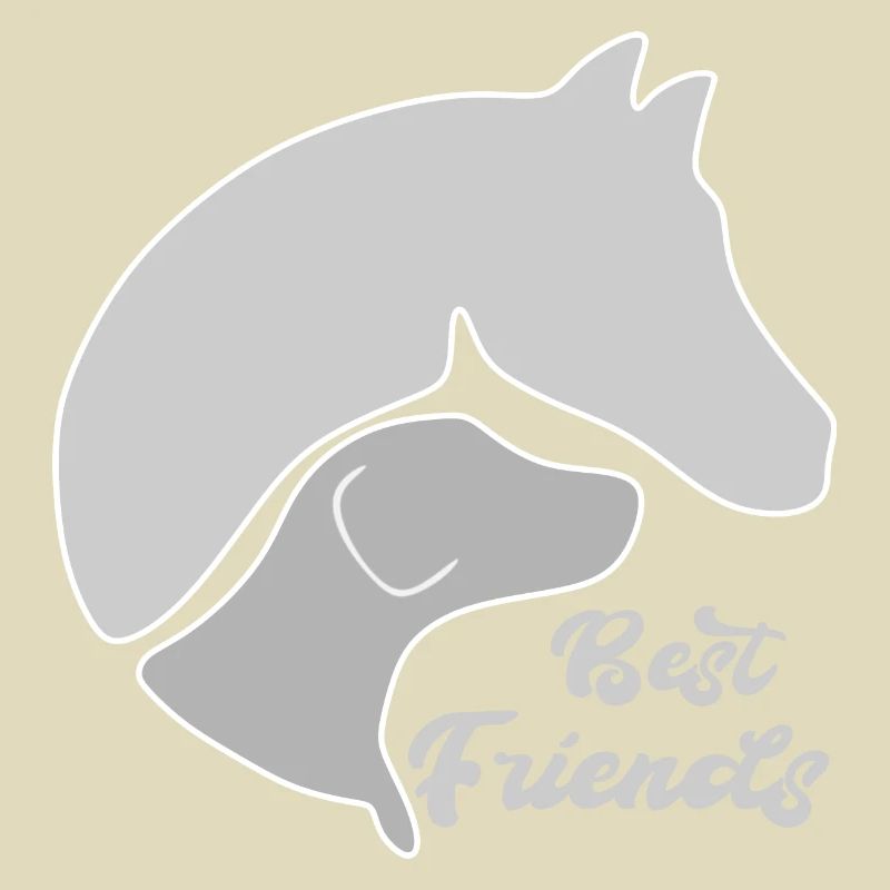 Chien et cheval ensemble sur un même modèle