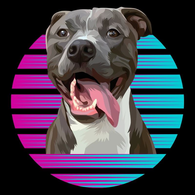 Retro Pitbull Pitbull Pitbull Hund
