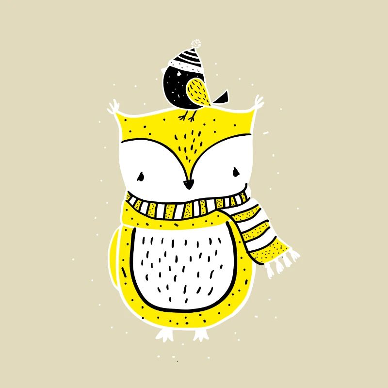 Eule und Vogel