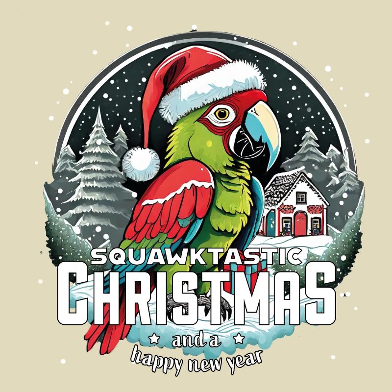 Perroquet de Noël - Noël squawktastic