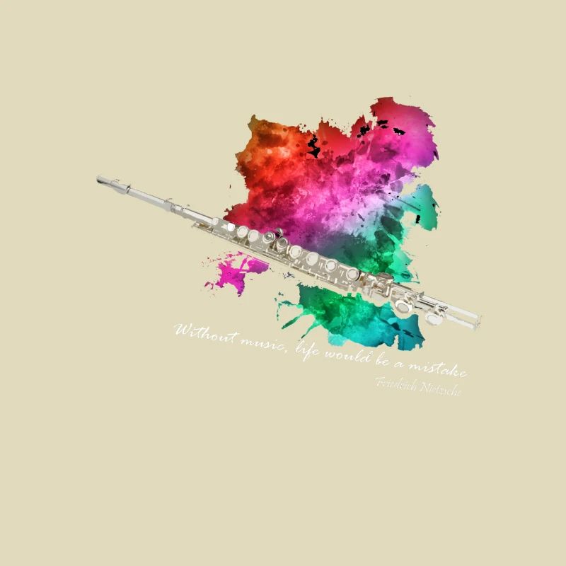 Querfloete in einer Farbexplosion