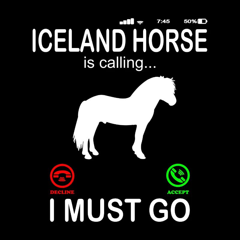 Islandpferd Pferd ruft an Lustiger Telefon Spruch