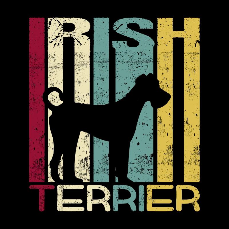 Irish Terrier chien Retro Style Silhouette Rayures