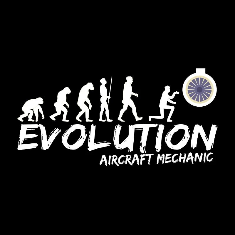 Airplane Mechanic Maintenance Evolution Funny