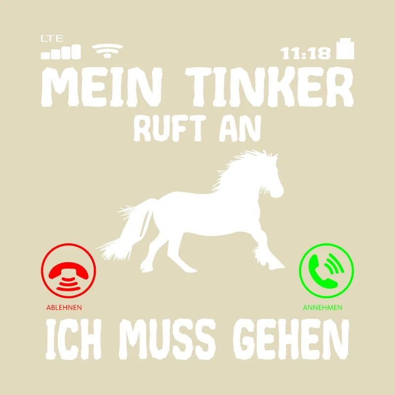 Tinker Pferd ruft an Spruch