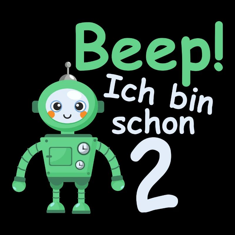 Geburtstagsshirt 2 jahr Roboter Baby Junge Mädchen