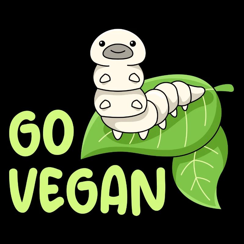Design del baco da seta per vegani orgogliosi