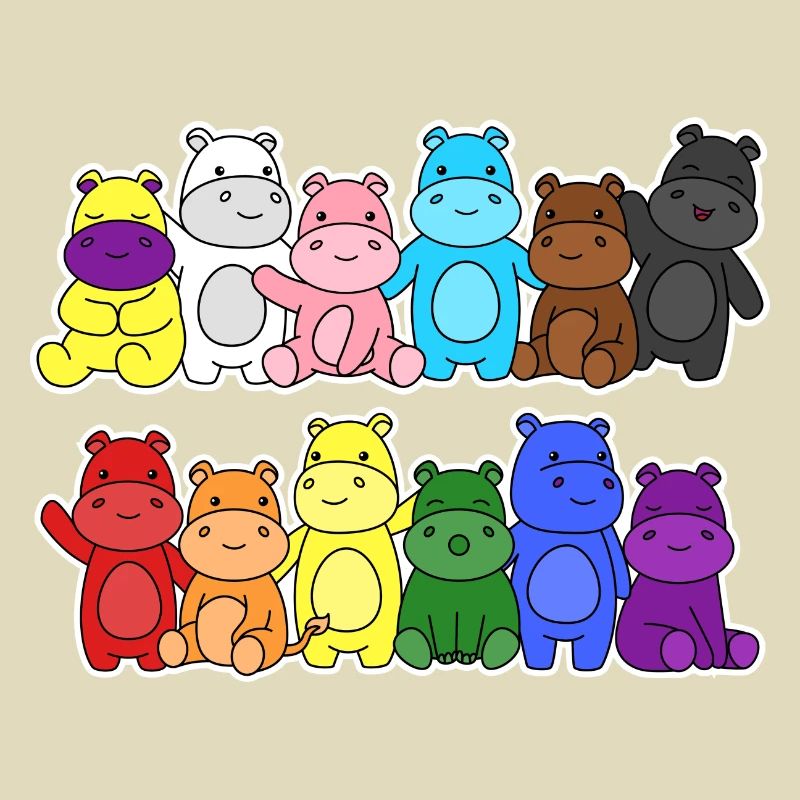 Fierté Progrès Flag Hippopotames Égalité