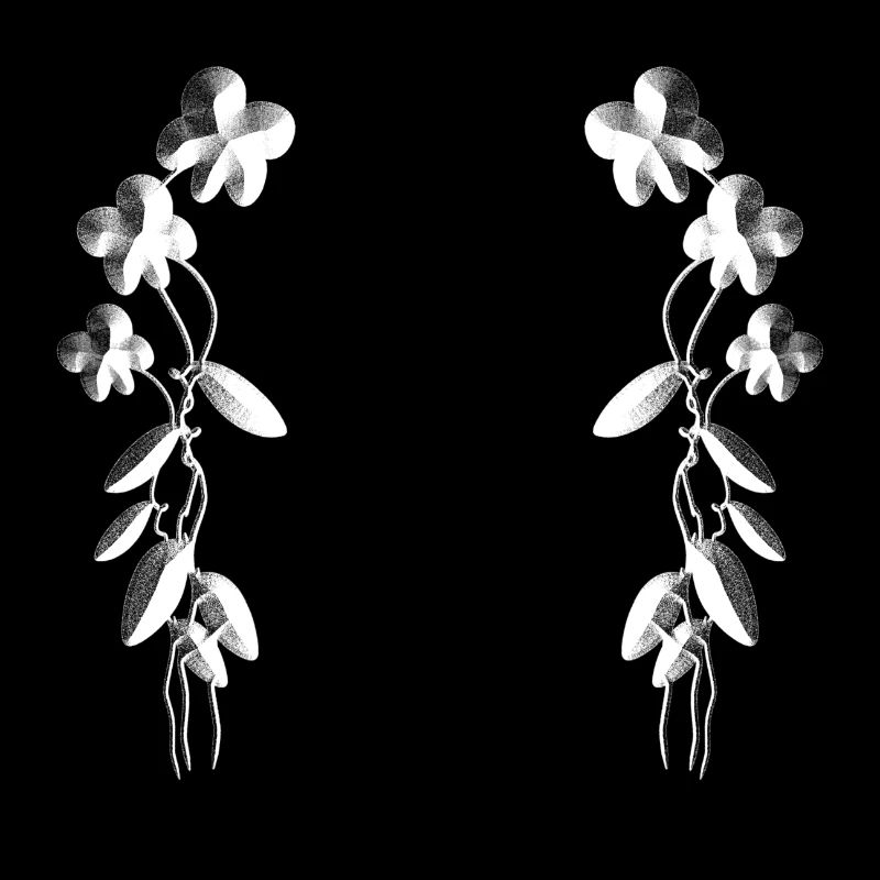 graue blumen blüten muster silber parallel