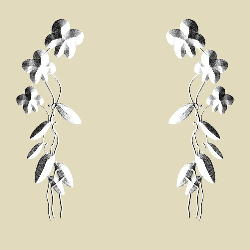 graue blumen blüten muster silber parallel