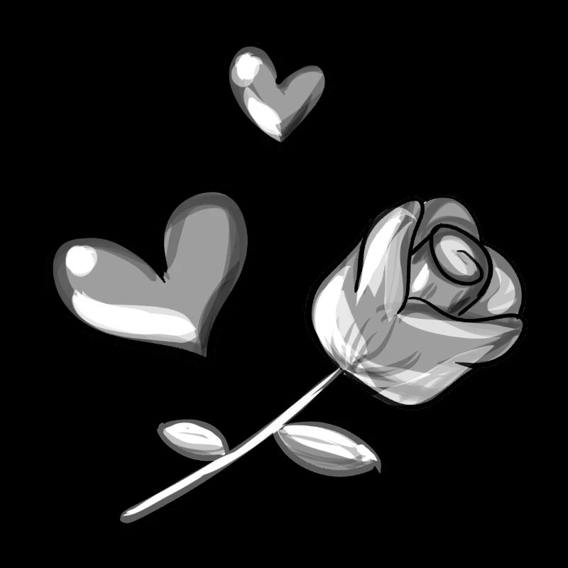 graue rose herzen herz symbol