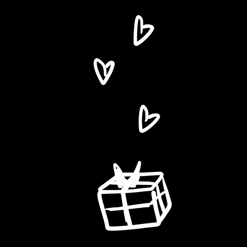 Gift Box Symbol Christmas Hearts