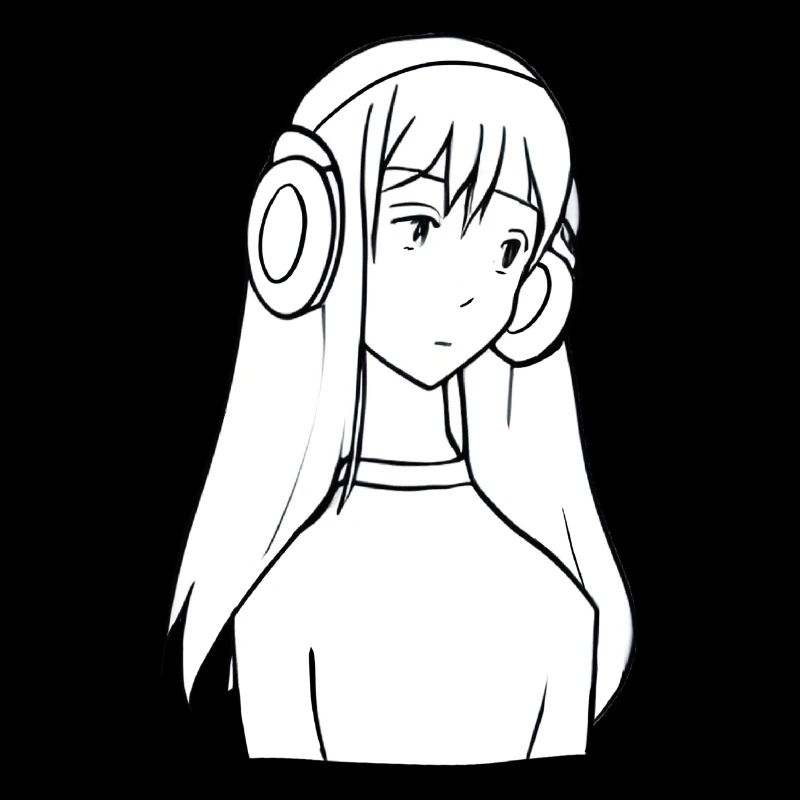 Mädchen Kopfhörer Manga Anime