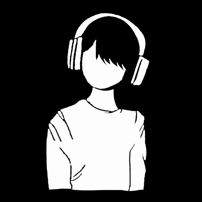 Anime Manga Mädchen Kopfhörer Musik