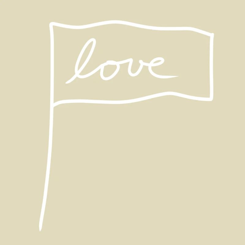 Drapeau Symbole Forme Amour