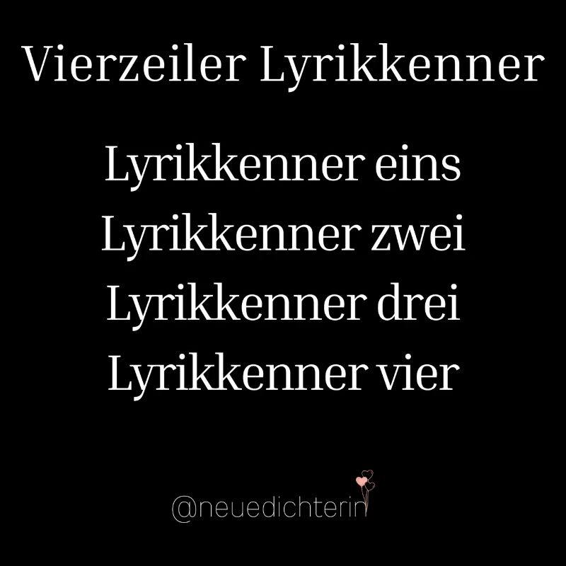 Lyrikkenner - weiße Schrift