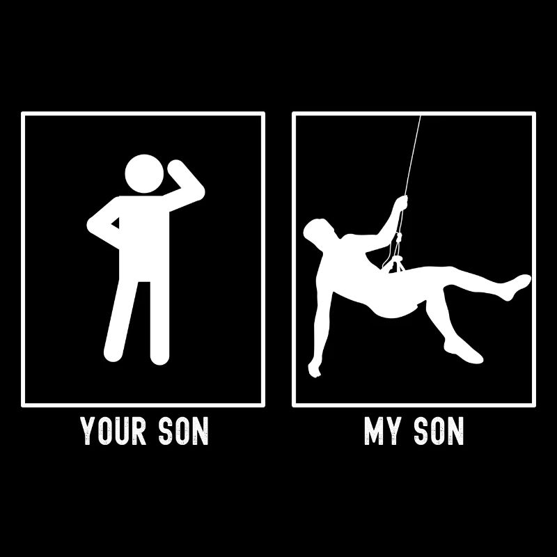 Your son - my son - climbing hanging abseiling