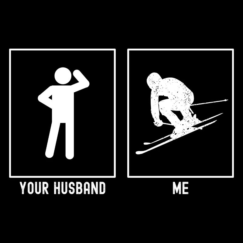 Your husband - me - skiing stylized