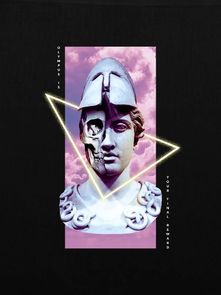 Griechische Krieger Vaporwave Statue